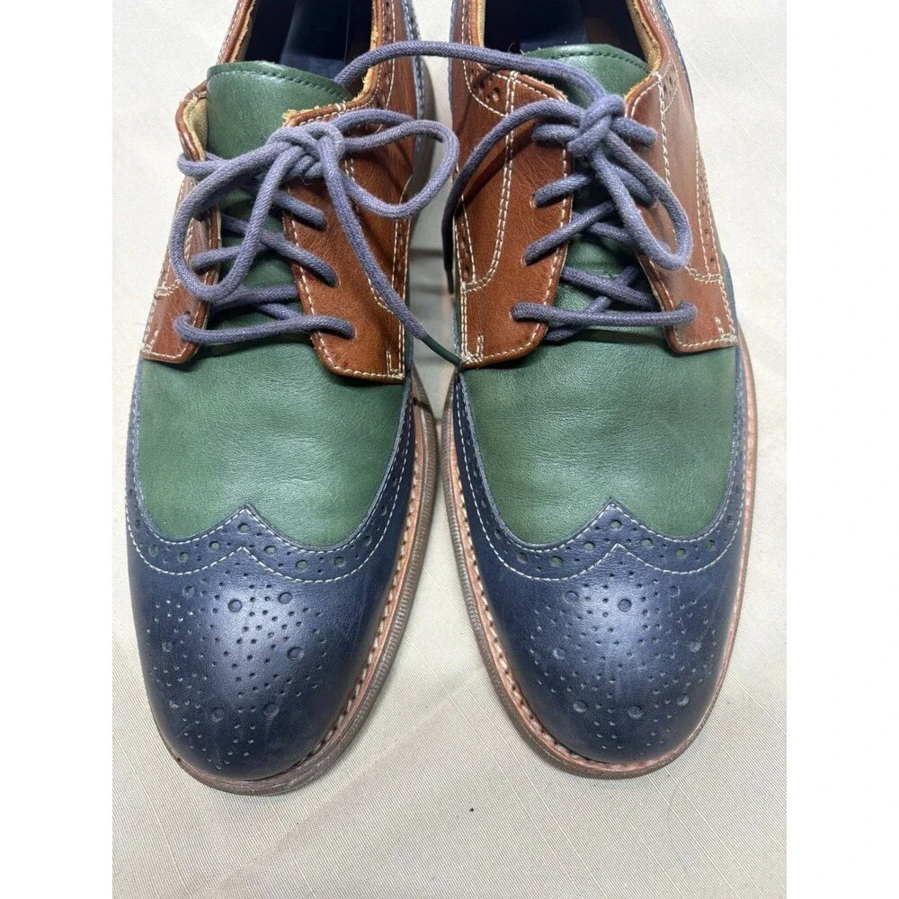Men's Sperry Top-Sider Gold Cup Multicolor Leather Wingtip Oxford Shoe Size 10m